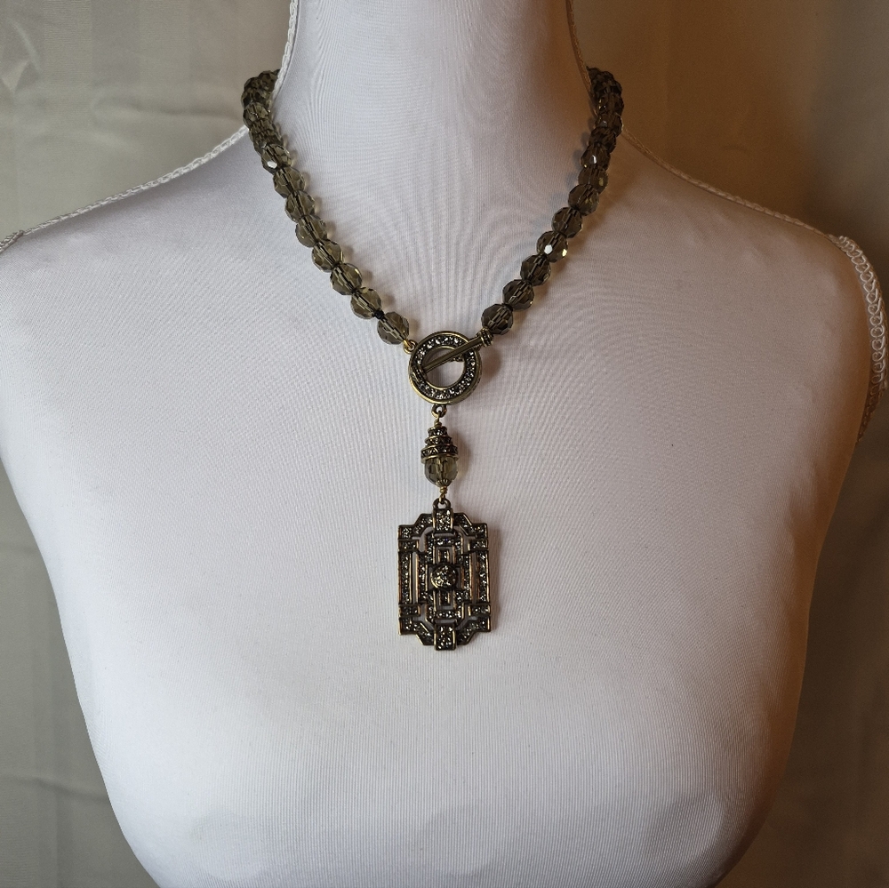 Heidi Daus Classic Edition Swarovski Crystal Necklace in Smoky Topaz